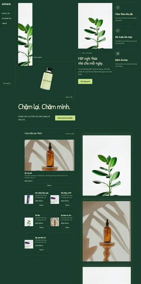 Trang chủ mẫu Botanical · Chăm sóc thiên nhiên trên máy tính
