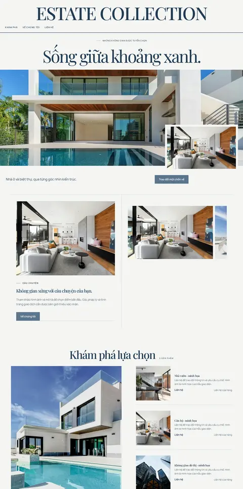 Trang chủ mẫu Estate · Bất động sản cao cấp trên máy tính