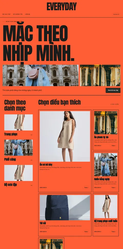 Trang chủ mẫu Everyday · Thời trang đô thị trên máy tính