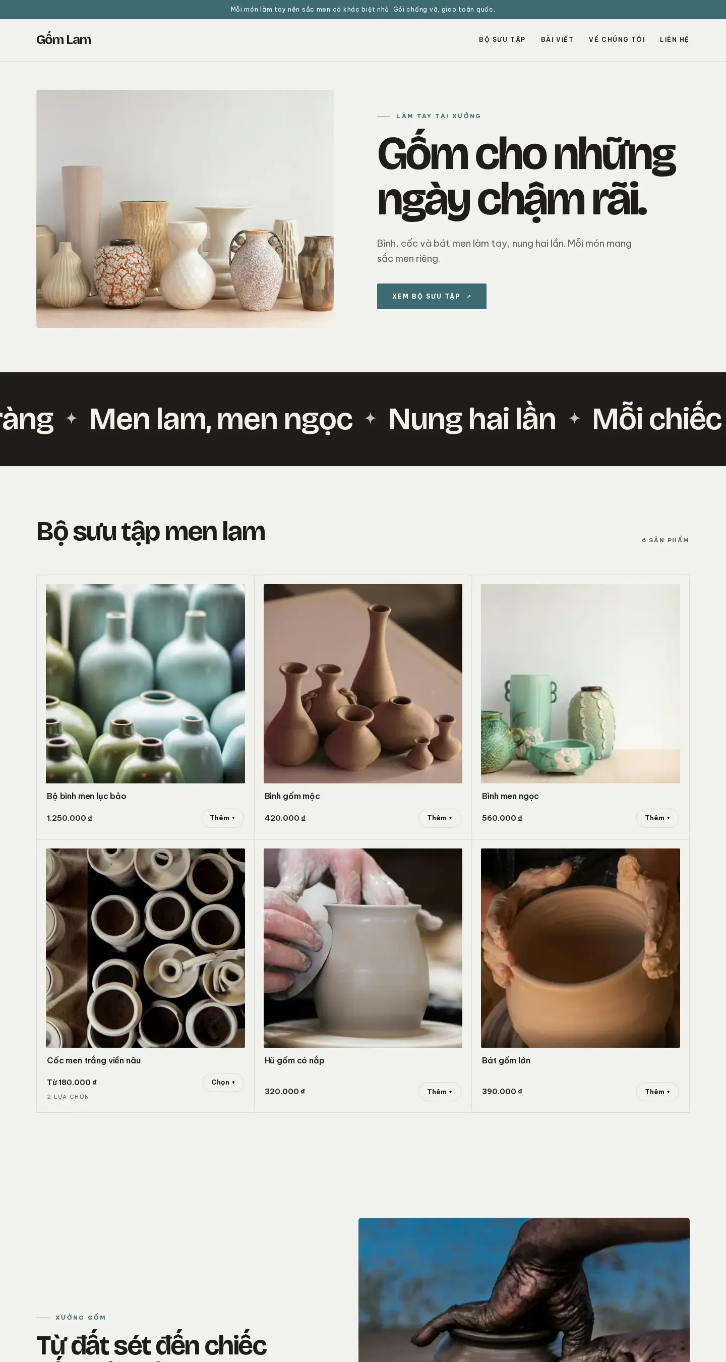 Trang chủ mẫu Gốm, đồ thủ công trên máy tính