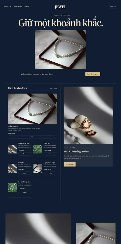 Trang chủ mẫu Jewel · Trang sức & kỷ niệm trên máy tính