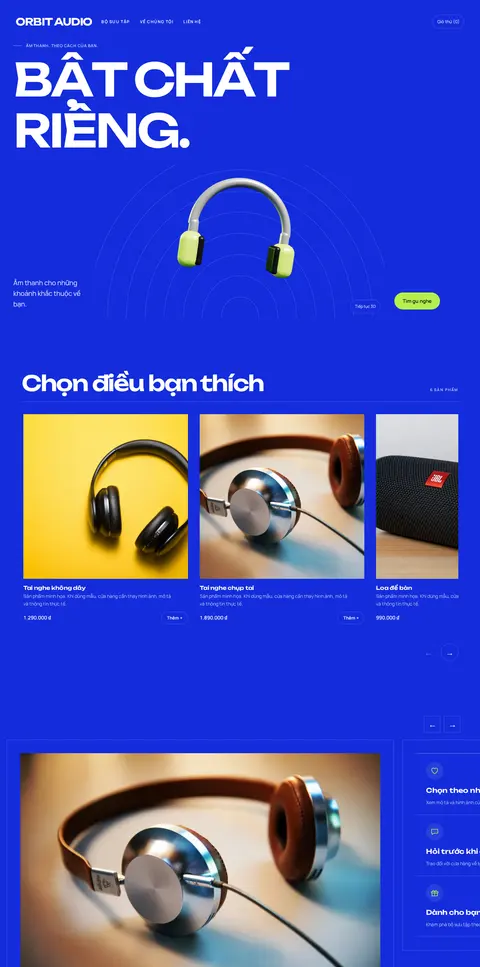 Trang chủ mẫu Orbit · Âm thanh táo bạo trên máy tính