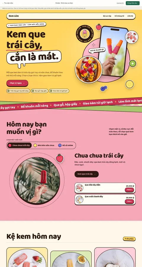 Trang chủ mẫu Sticker · Khối màu vui nhộn trên máy tính