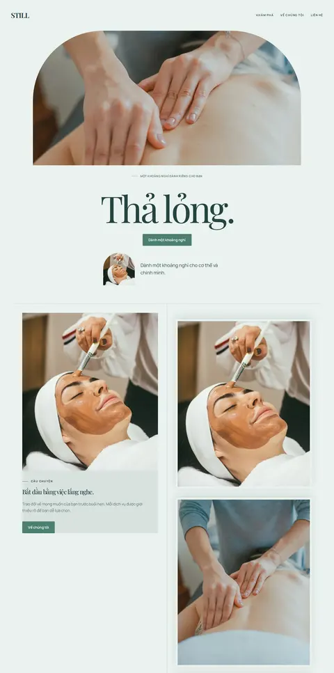 Trang chủ mẫu Still · Spa & chăm sóc trên máy tính