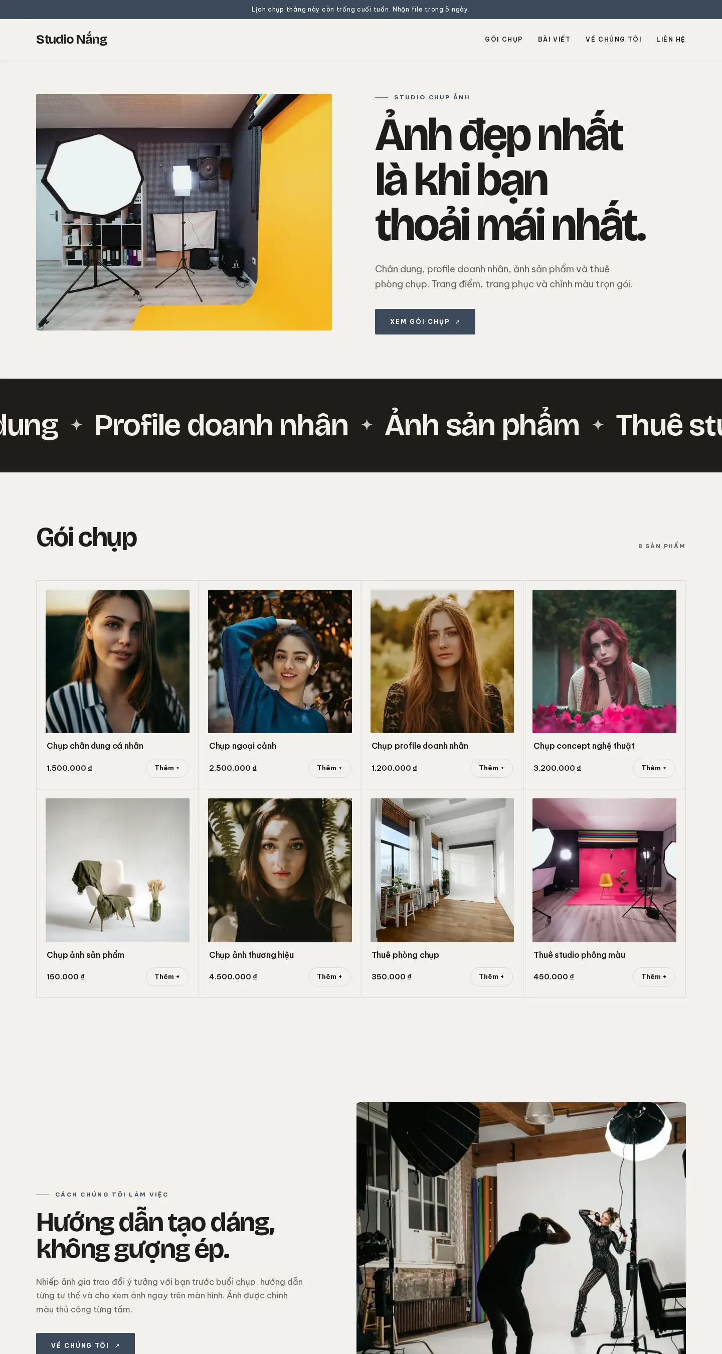Trang chủ mẫu Studio ảnh trên máy tính