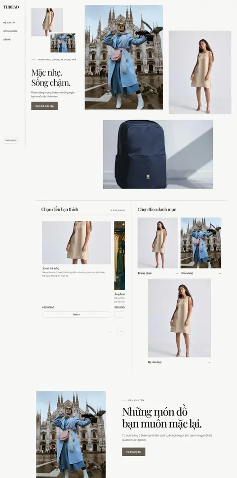 Trang chủ mẫu Thread · Lookbook thời trang trên máy tính